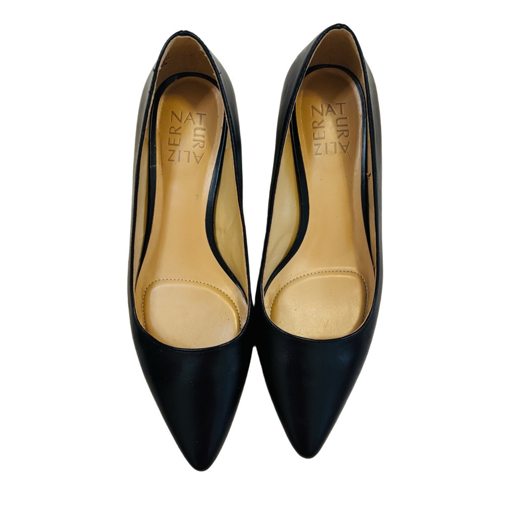 Naturalizer Black Leather Pointed Toe Pippa Pumps Size 6.5 - Picture 4 of 12